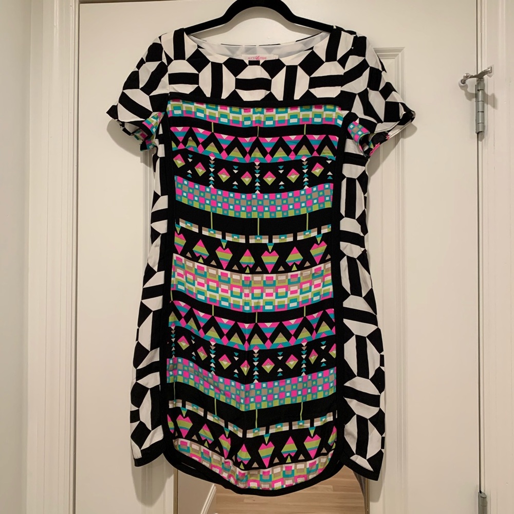 Alice and Tricia Tribal Print Silk Dress